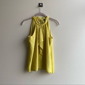 Ann Taylor Petite Yellow Silk Sleeveless Blouse Sz 4P